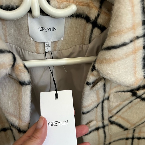 Diona Shearling Collar Plaid Shacket size S - Picture 4 of 7